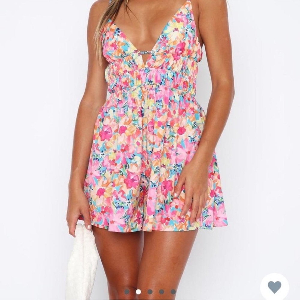 NWT * White Fox Boutique Watercolor Floral Playsuit- Size Medium